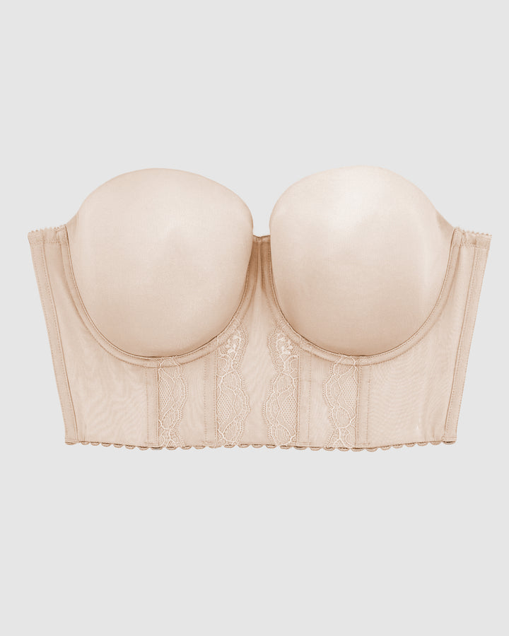 Elissa Seamless Padded Longline Strapless Bra- European Nude-P50116