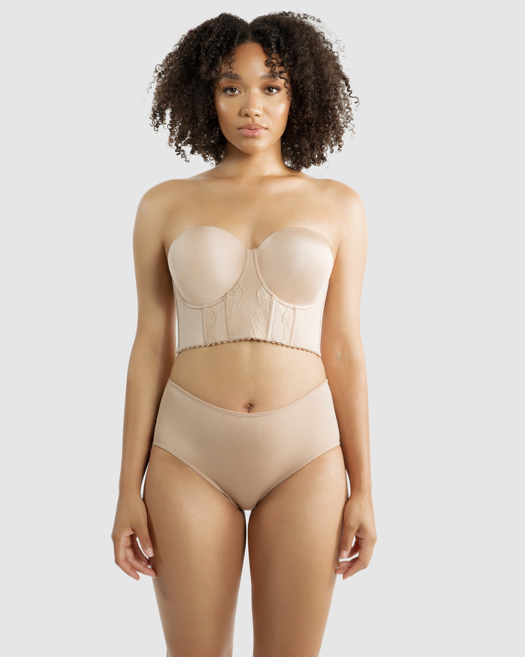 Elissa Seamless Padded Longline Strapless Bra- European Nude-P50116