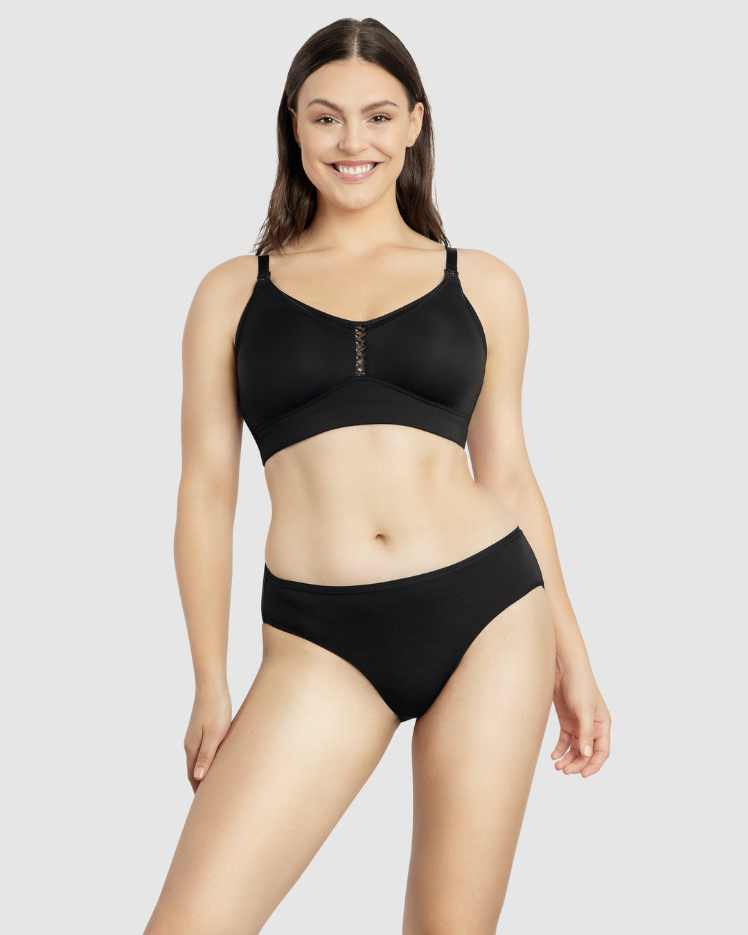 Erika Seamless Wirefree Nursing Bra-Black-P58611