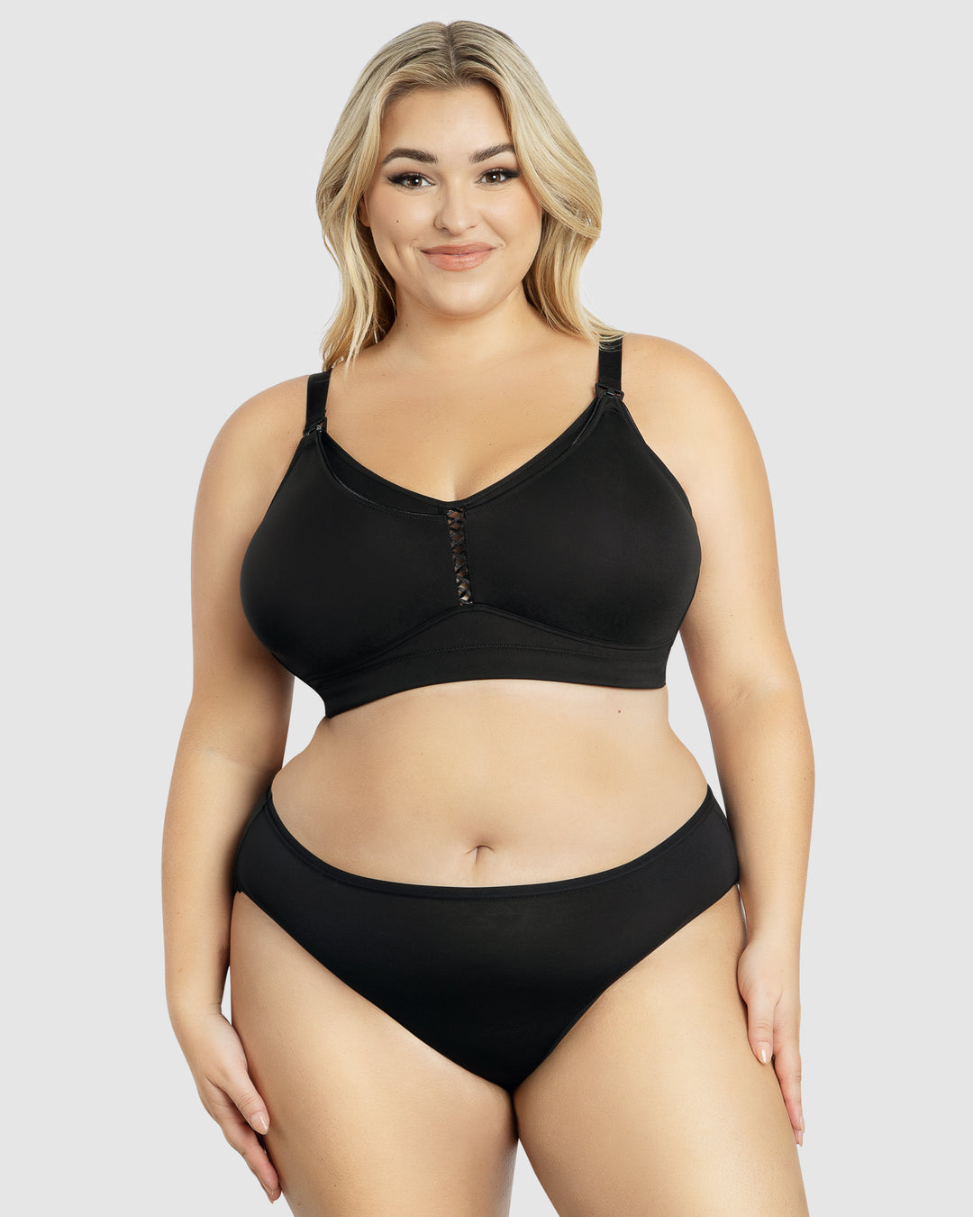 Erika Seamless Wirefree Nursing Bra-Black-P58611