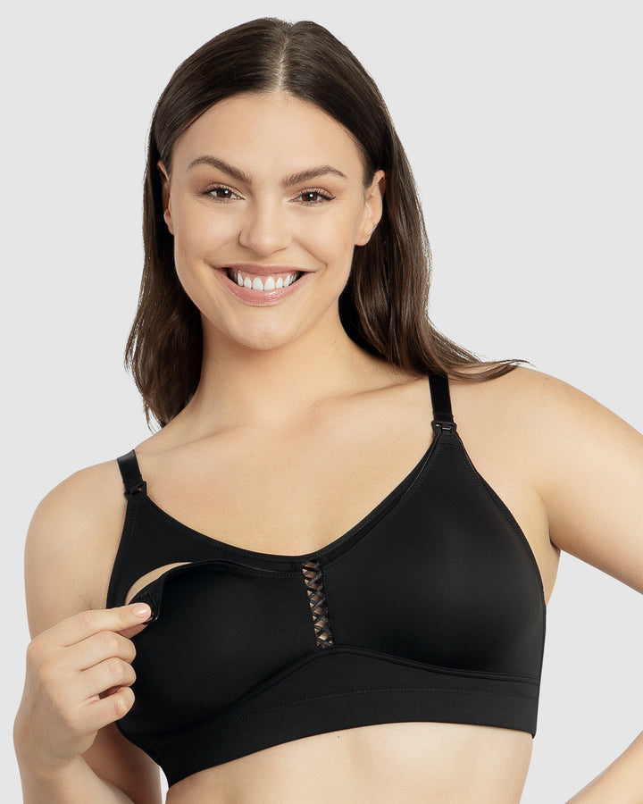 Erika Seamless Wirefree Nursing Bra-Black-P58611