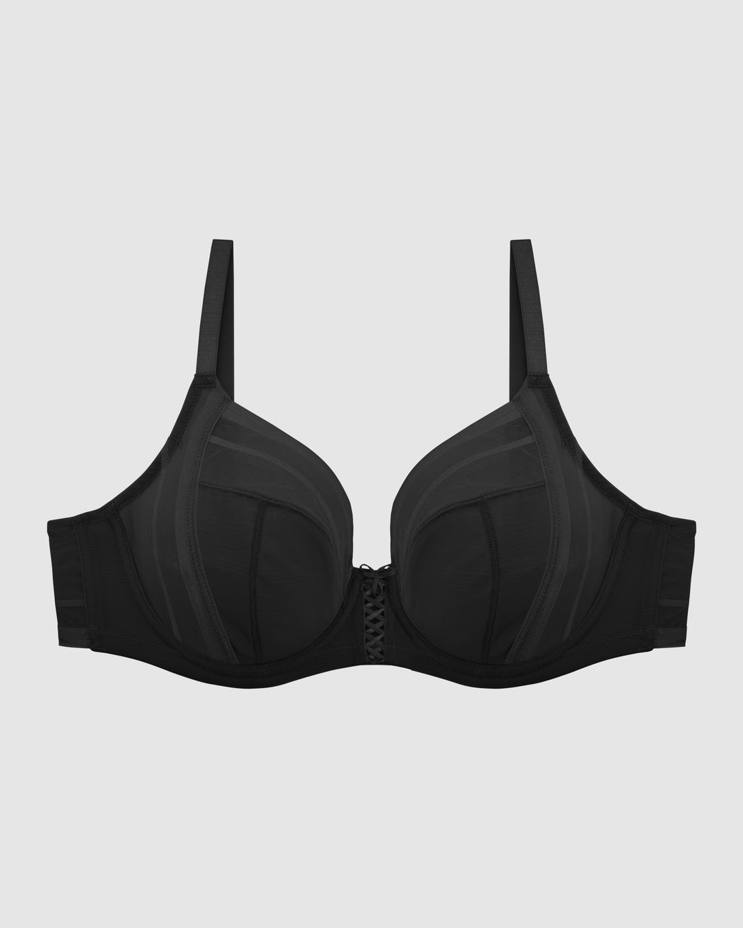 Shea Supportive Full Bust Plunge Bra-Black-P6062