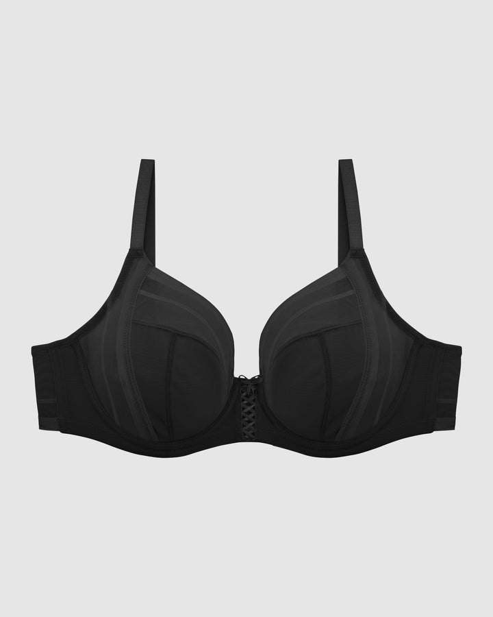 Shea Supportive Full Bust Plunge Bra-Black-P6062