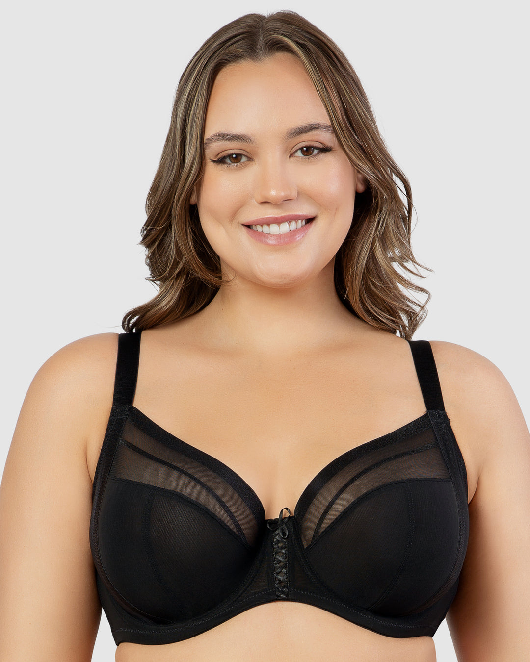 Shea Supportive Full Bust Plunge Bra-Black-P6062