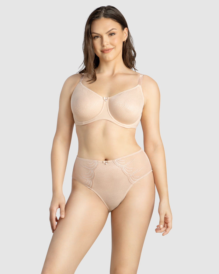 Pearl Underwire Seamless Minimiser Bra-Cameo Rose-P60921