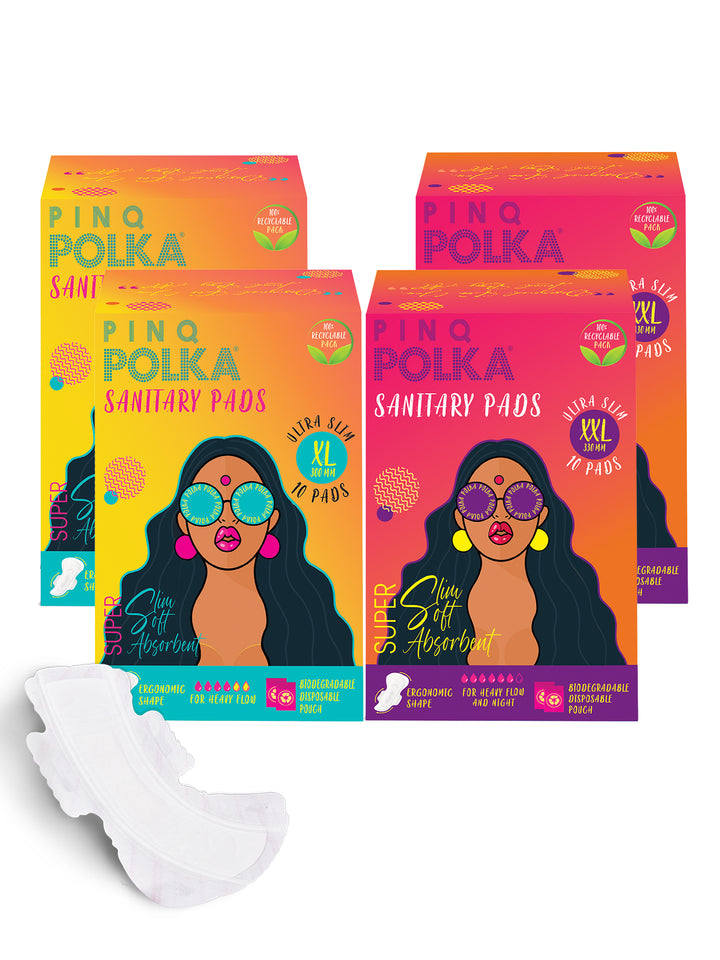 PINQ POLKA Sanitary Pad XL+XXL(20 Pcs)