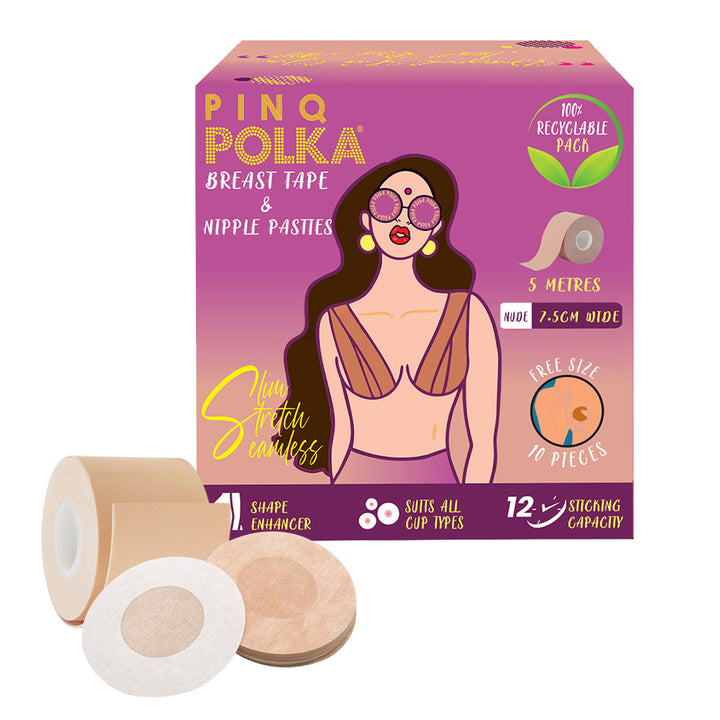 PARFAIT X PINQ POLKA-Breast Lift Tape & Nipple Pasties