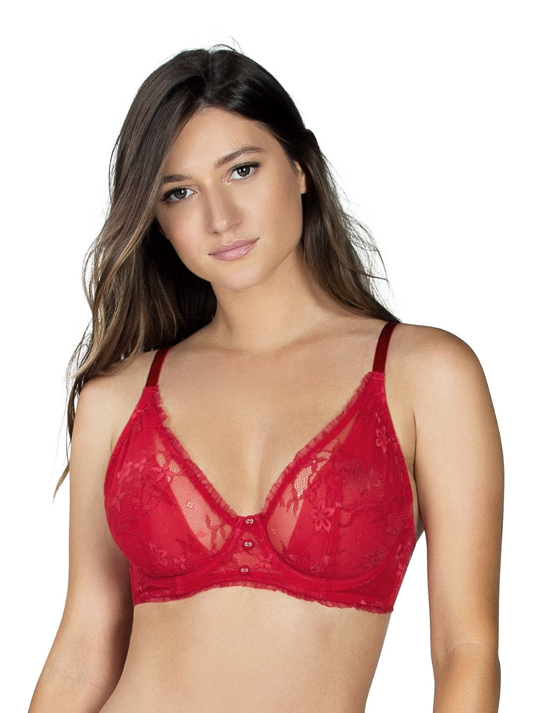 New York Unlined Longline Bra - Racing Red - A1632