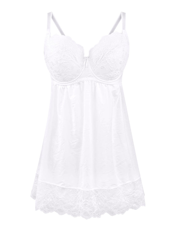 Elissa Unlined Wire Babydoll - Pearl white - P5018